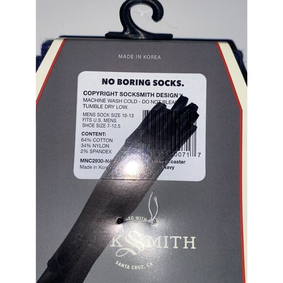 Socksmith Men’s 10-13 Buttered Toast And Toaster Novelty Socks - Picture 3 of 3